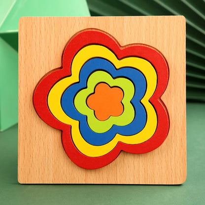 Montessori wooden board in geometric shape