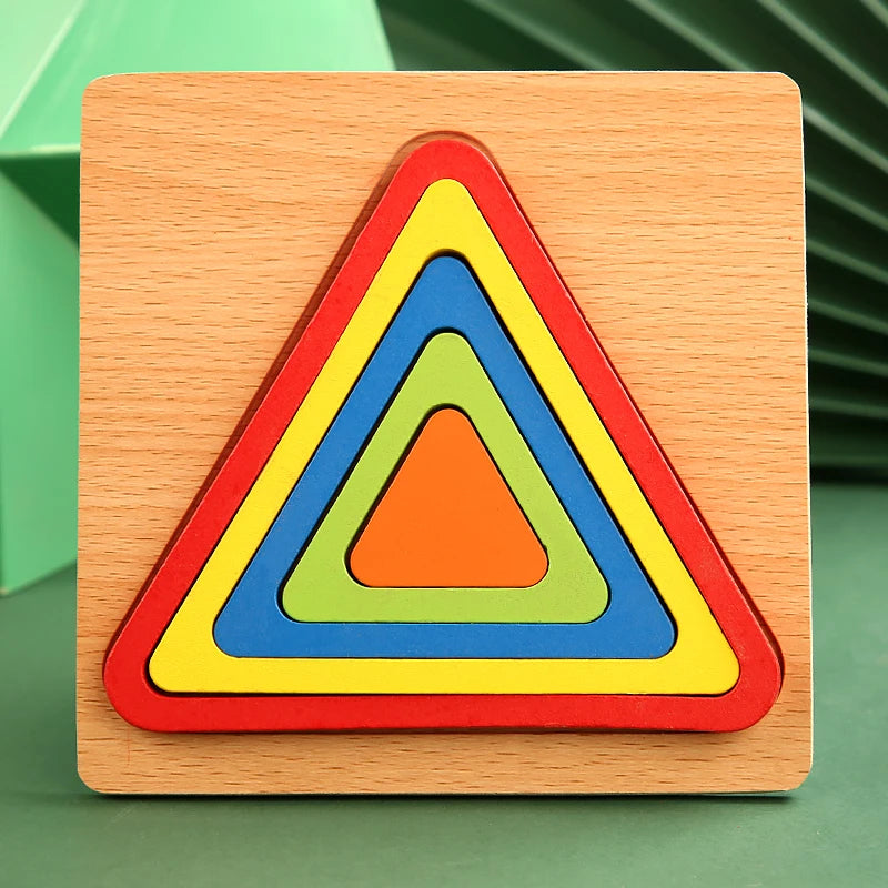 Montessori wooden board in geometric shape