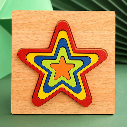 Montessori wooden board in geometric shape