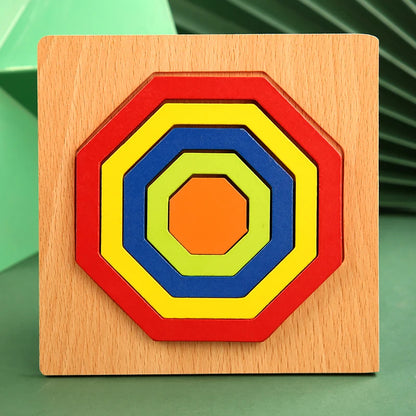 Montessori wooden board in geometric shape