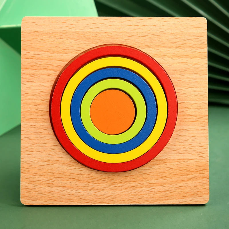 Montessori wooden board in geometric shape