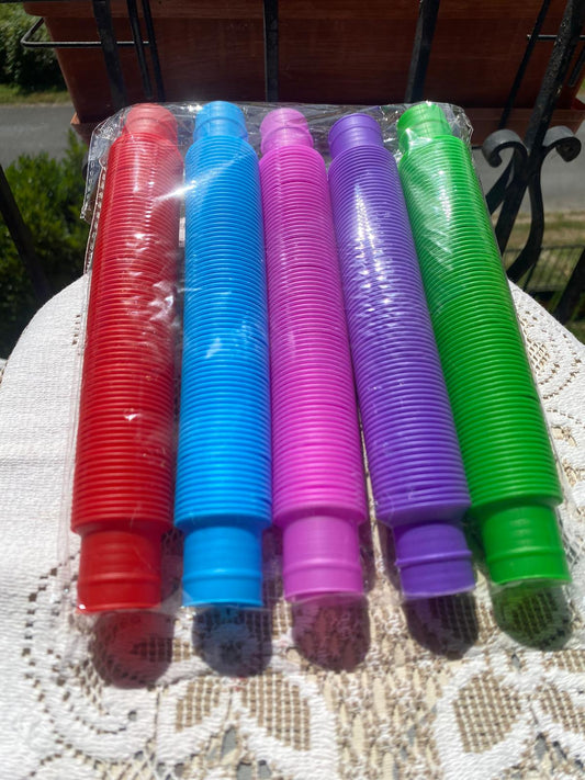 Colorful expandable plastic tubes